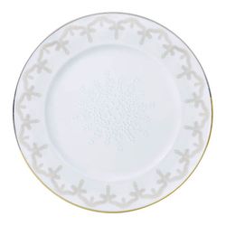 18-piece porcelain dinnerware set in white, biscuit and gold | Paseo
