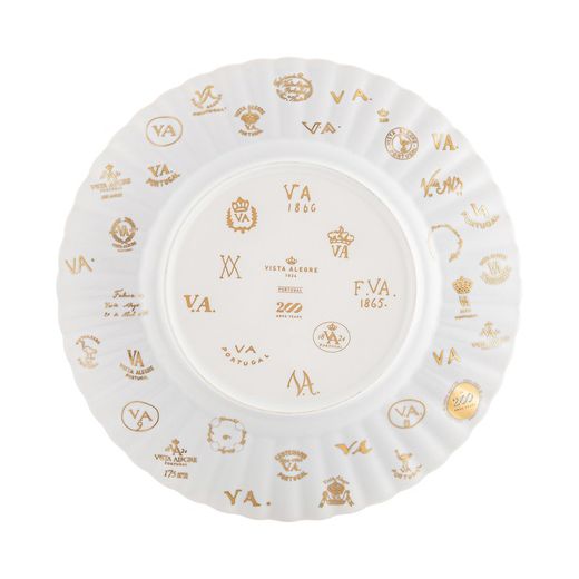 Service de table 18 pièces en porcelaine blanche et dorée | 200 ans