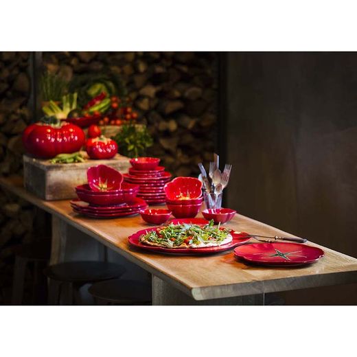 Lille rød lertøjstallerken, 29 x 29 x 3 cm | Tomat