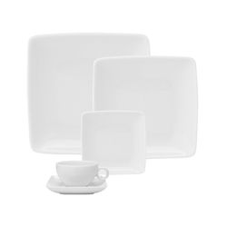 Prato de porcelana Carré Whité, Ø26,6x2,7 cm