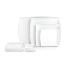 Prato de manteiga de porcelana Carré Whité, Ø9,6x1,8 cm