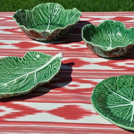 Snackteller M aus Steingut in Grün, 25 x 17 x 5 cm | Kohl