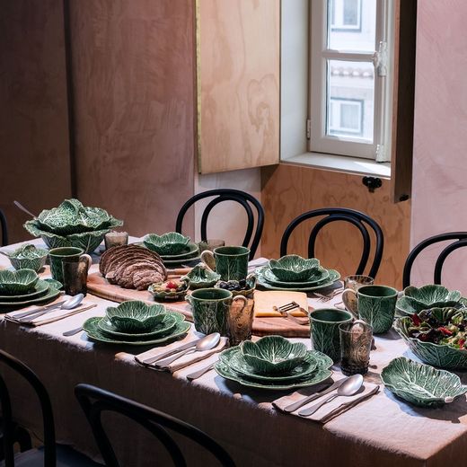 Snackteller M aus Steingut in Grün, 25 x 17 x 5 cm | Kohl