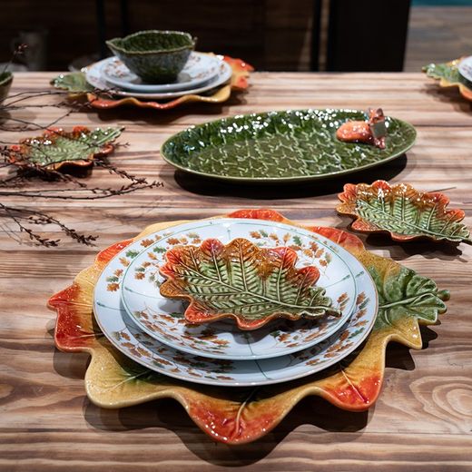 Mehrfarbiger Brotteller aus Steingut, 19,9 x 16,3 x 2,5 cm | Gudrum