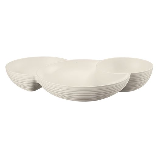 Assiette à hors d'oeuvre Tierra en blanc lait 29,5 x 21,4 x 5,2 cm