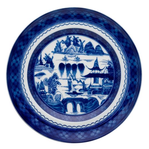 Piatto da pane in porcellana blu e bianca, 17,4 x 17,4 x 2 cm | Blue Canton