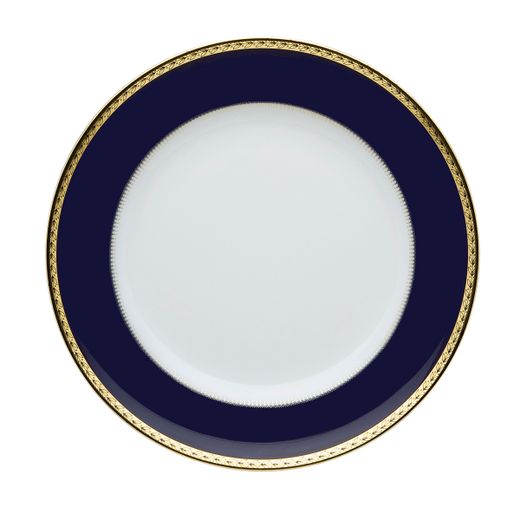 Piatto da pane in porcellana nei colori bianco, blu e oro, 17,4 x 17,4 x 2 cm | Brest