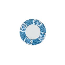 Piatto da pane in porcellana bianco e blu, 17,8 x 17,8 x 1,9 cm | Coralina Blue