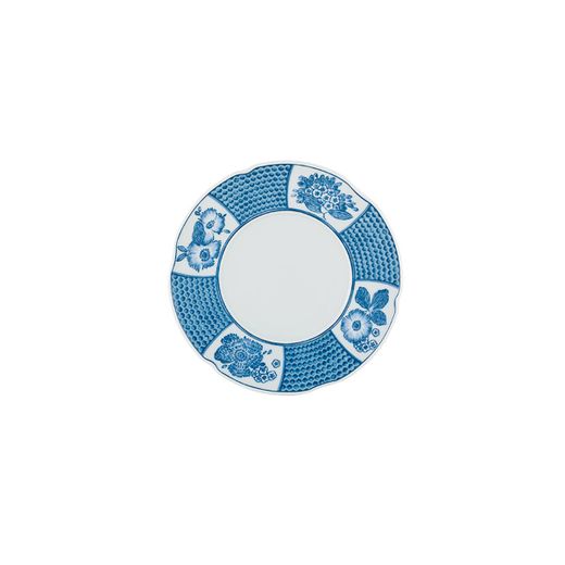 Piatto da pane in porcellana bianco e blu, 17,8 x 17,8 x 1,9 cm | Coralina Blue