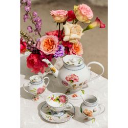 Service de 2 tasses et soucoupes en porcelaine multicolore, 16 x 16 x 9,8 cm | Bridgerton