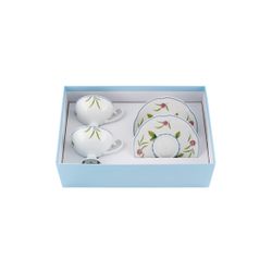 Service de 2 tasses et soucoupes en porcelaine multicolore, 16 x 16 x 9,8 cm | Bridgerton