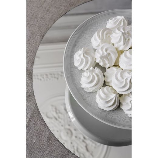 Pastabord met Ornament porseleinen voet, Ø28.5x10,3 cm