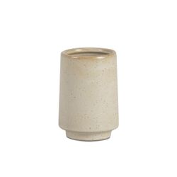 Portacepillos de cerámica en beige, 8 x 8 x 11 cm | Kala