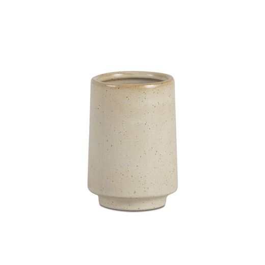 Portacepillos de cerámica en beige, 8 x 8 x 11 cm | Kala