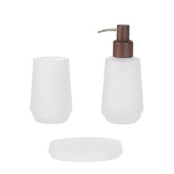 Ensemble de salle de bain en cristal translucide, 3 pièces | Neige