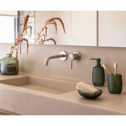 Green Translucent Glass Bathroom Set, 3 Pieces | Murano
