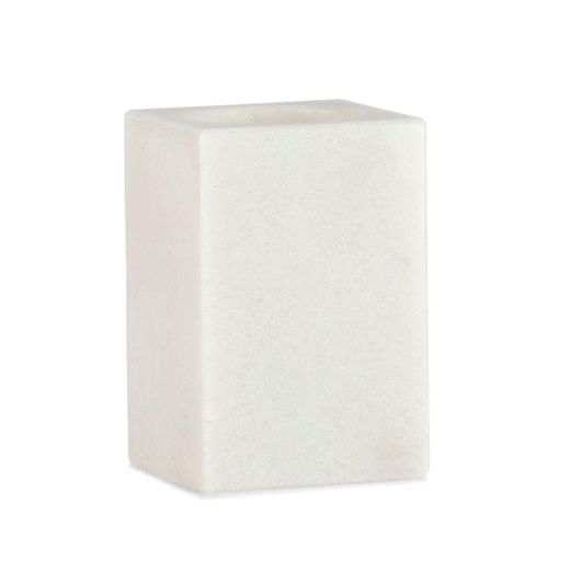 Porta-escovas em mármore branco, 7x7x10,5cm