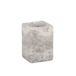Portacepillos de mármol en gris y marrón, 7,5 x 7,5 x 11 cm | Grey