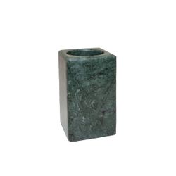 Portacepillos de mármol en verde, 7 x 7 x 11 cm | India