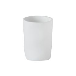 White polyresin toothbrush holder, 7.5 x 7.5 x 11.5 cm | Irregular