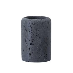 Polyresin toothbrush holder in black, 7 x 7 x 10.5 cm | Vulcan