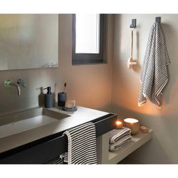 Polyresin toothbrush holder in black, 7 x 7 x 10.5 cm | Vulcan