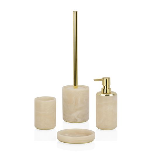 Pink marble effect bathroom set, 4 pieces | Cloudy