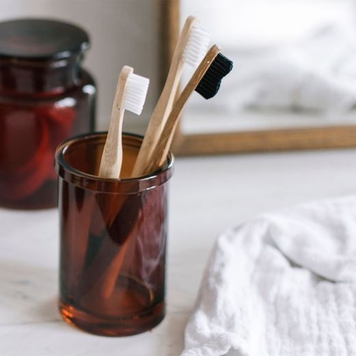 2-piece amber glass bathroom set