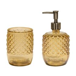 Zestaw łazienkowy z żółtego dmuchanego szkła, 2 sztuki | Lizbona