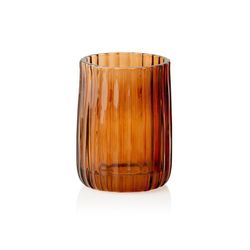 Set da bagno, porta spazzolini e dosatore ambra, 2 pezzi