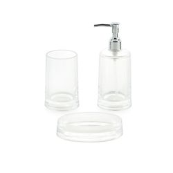 Set da bagno trasparente, 4 pezzi
