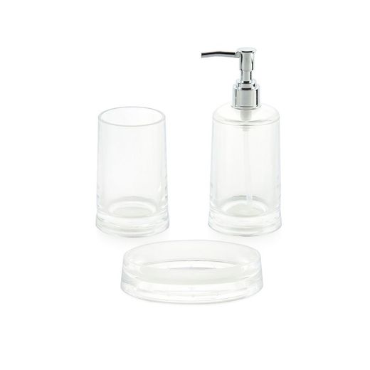 Set da bagno trasparente, 4 pezzi