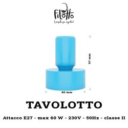 Tavolotto light blue silicone table lamp holder,? 8.4 x 11.3 cm