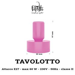 Tavolotto silicone table lamp holder pink,? 8.4 x 11.3 cm