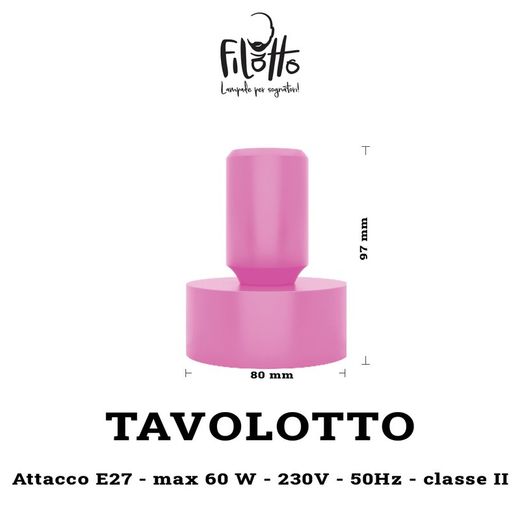 Tavolotto silicone table lamp holder pink,? 8.4 x 11.3 cm