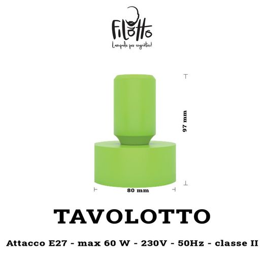 Tavolotto silicone table lamp holder green,? 8.4 x 11.3 cm