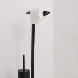 Porte-rouleau / Brosse en métal noir, 22,5x22,5x73cm