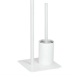 Rullhållare / Metall / Träborste Vit, 20x20x71cm