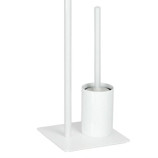 Rullhållare / Metall / Träborste Vit, 20x20x71cm
