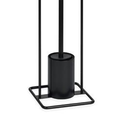 Porte-rouleau / Métal / Brosse à bois Noir, 18x18x72cm