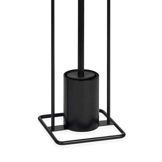 Porte-rouleau / Métal / Brosse à bois Noir, 18x18x72cm