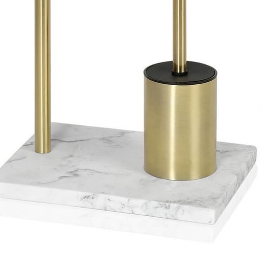 4-teiliges Badezimmer-Set mit Marmoreffekt in Weiß und Gold