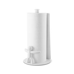 White steel roll holder, Ø x 18 x 34 cm | Buddy