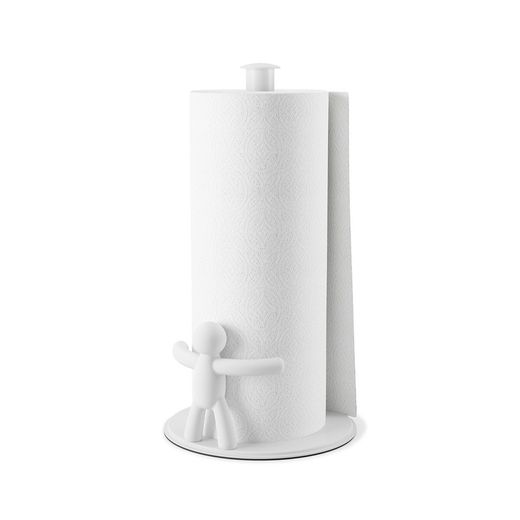White steel roll holder, Ø x 18 x 34 cm | Buddy