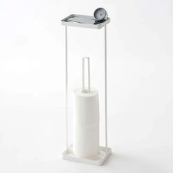 Steel toilet paper holder in white, 16 x 12 x 52 cm | Tower