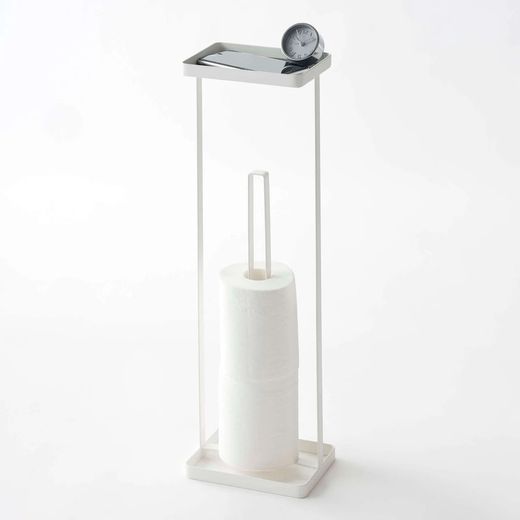 Steel toilet paper holder in white, 16 x 12 x 52 cm | Tower