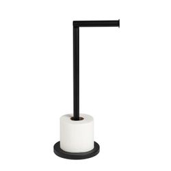 Portarrollos de baño de metal en negro, 15 x 15 x 52 cm | Metal
