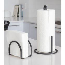 Porte-rouleau en fer noir, Ø 17 x 32 cm | Écuyer