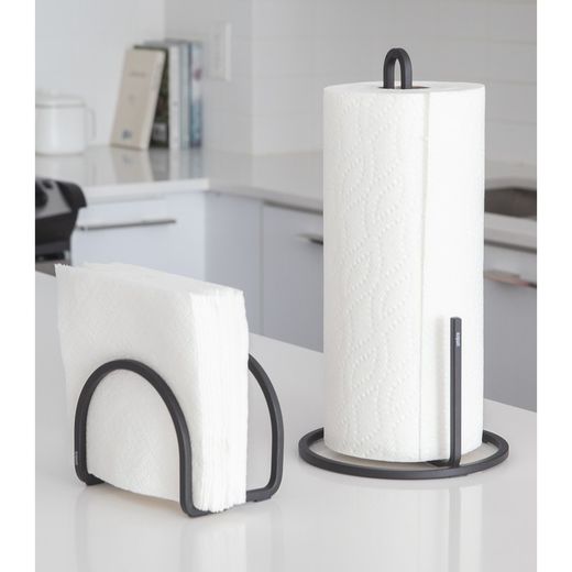 Porte-rouleau en fer noir, Ø 17 x 32 cm | Écuyer