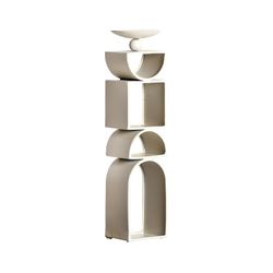 Iron candle holder in white, 7 x 6 x 26 cm | Greyle